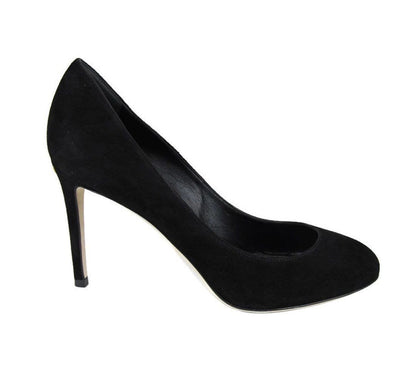 Gucci Heels Black Suede Interlocking - Gucci Shoes Women