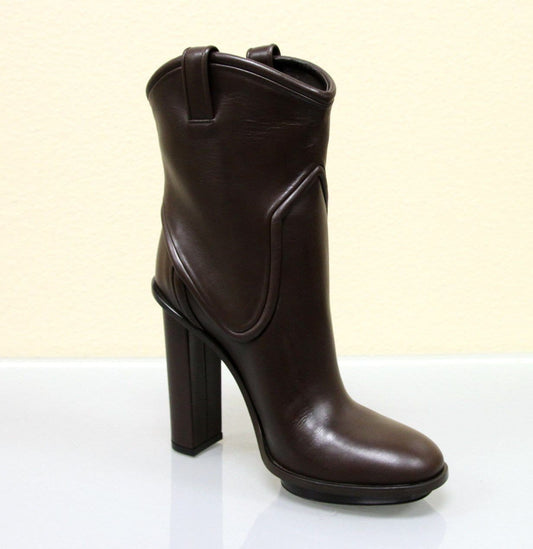 GUCCI Runway Leather Platform Boots Brown 270515 US 6.5 - Last Call