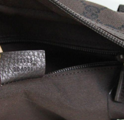 Gucci 282529 Unisex Brown Canvas Shoulder Laptop Bag Tote Handbag - Final Call