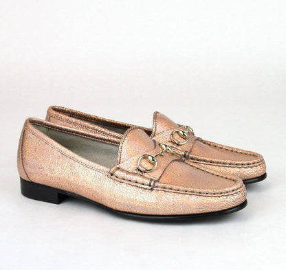 Gucci Salmon Crackled Leather Shoe