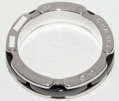 Chanel K18WG Black Ceramic Ultra Collection Ring J3092