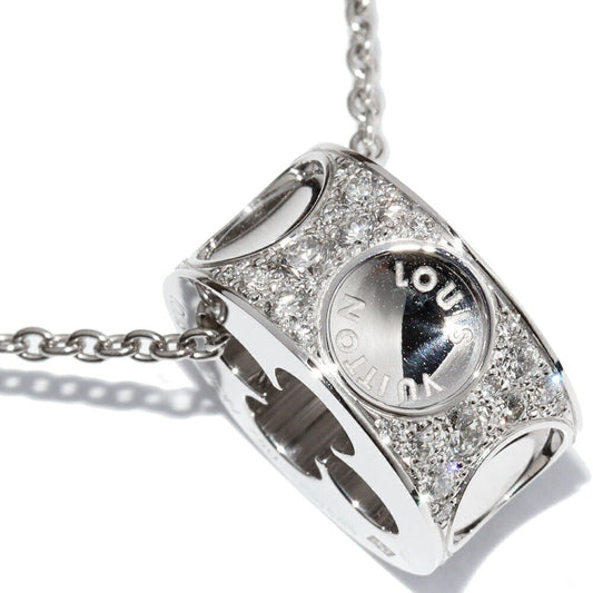 Louis Vuitton 18K White Gold Empreinte Pendant Necklace Q93164