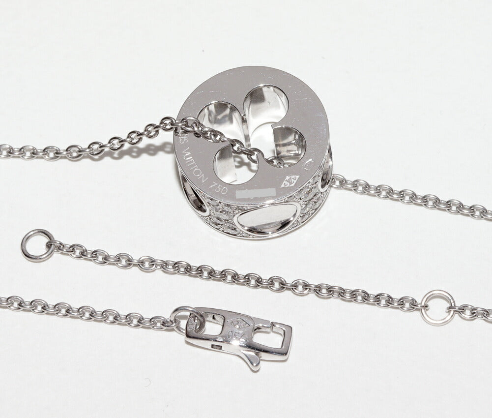 Louis Vuitton 18K White Gold Empreinte Pendant Necklace Q93164