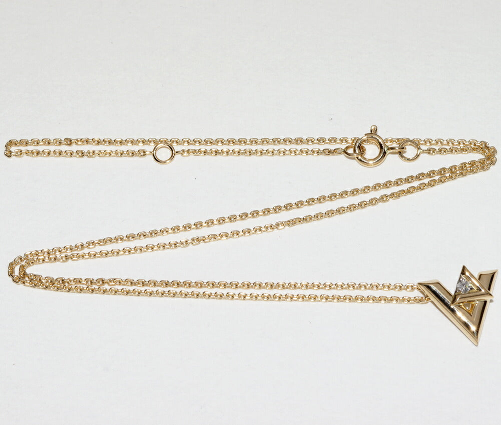 Louis Vuitton K18YG LV Volt One Pendant Necklace Q93805