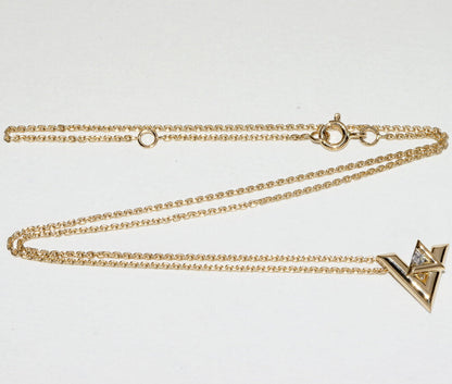 Louis Vuitton K18YG LV Volt One Pendant Necklace Q93805