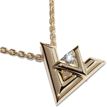 Louis Vuitton 18K Yellow Gold LV Volt One PM Pendant Necklace Q93805