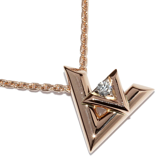 Louis Vuitton 18K Pink Gold Volt One PM Pendant Necklace Q93813