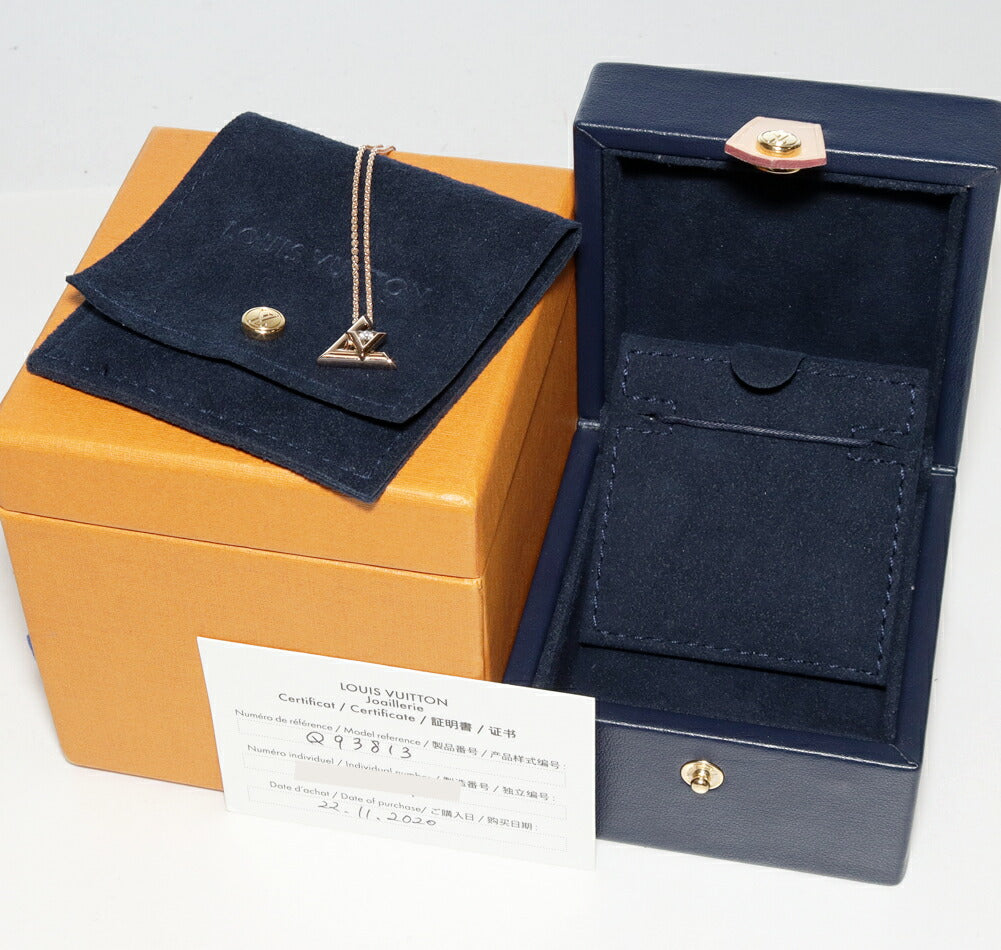 Louis Vuitton 18K Pink Gold Volt One PM Pendant Necklace Q93813