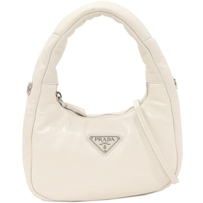 Prada Nappa Calf Leather 2way Bag Ivory