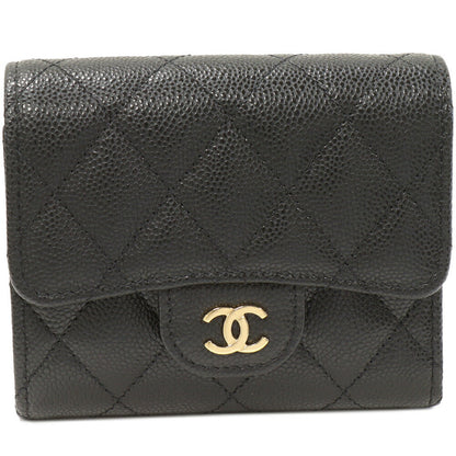 Chanel Caviar Skin Timeless Classic Compact Wallet AP0229