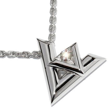 Louis Vuitton K18WG Volt One Pendant Necklace Q93807