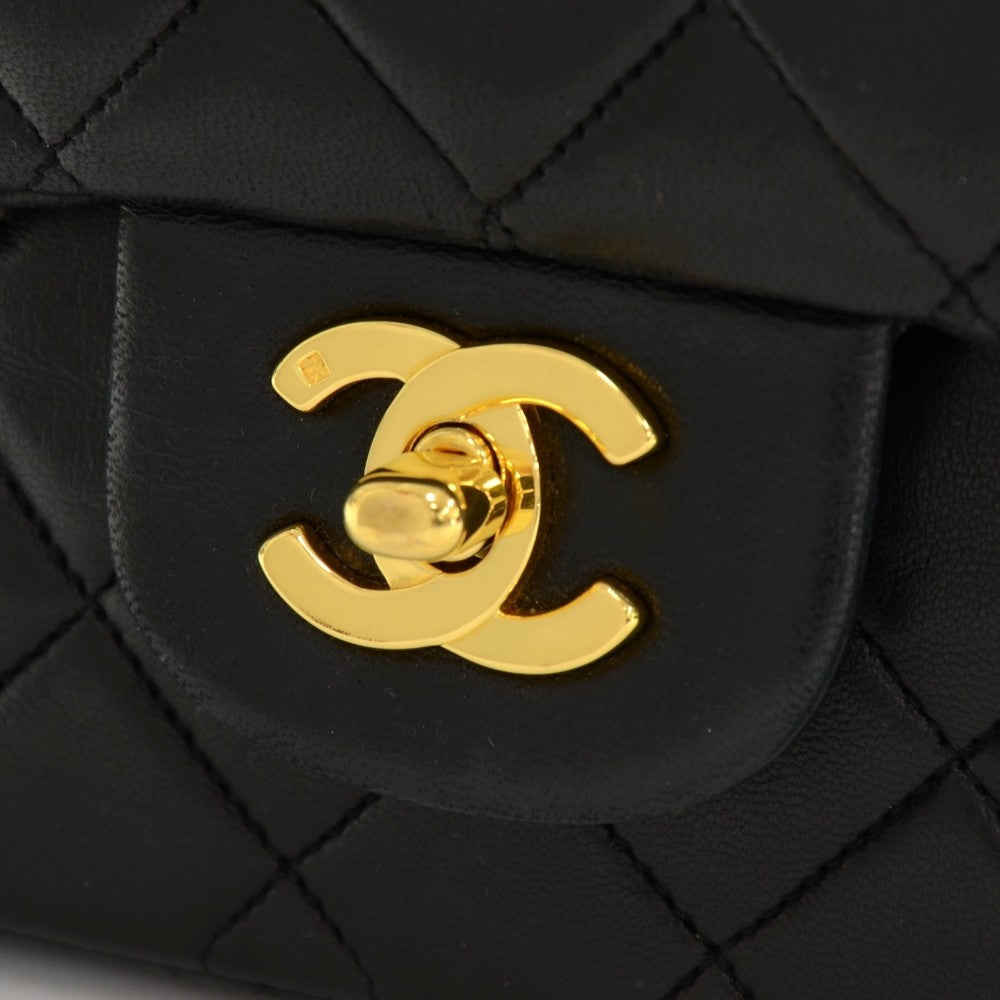 Chanel Double Flap Quilted Lambskin Leather Bag