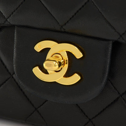 Chanel Double Flap Quilted Lambskin Leather Bag