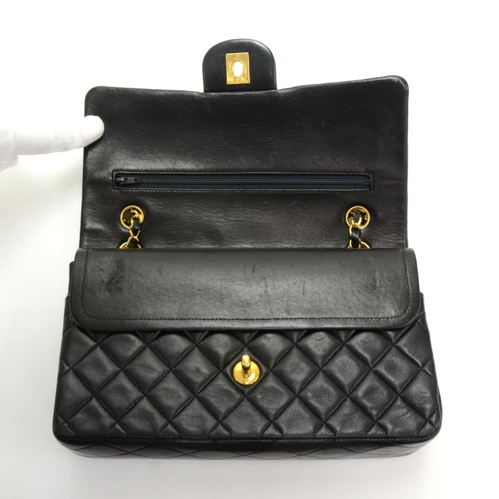 Chanel Double Flap Quilted Lambskin Leather Bag