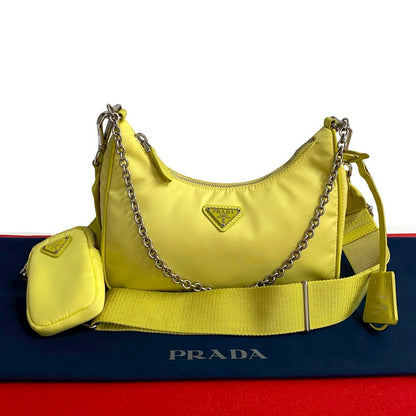 Prada Re-Edition Nylon Saffiano Leather Shoulder Bag