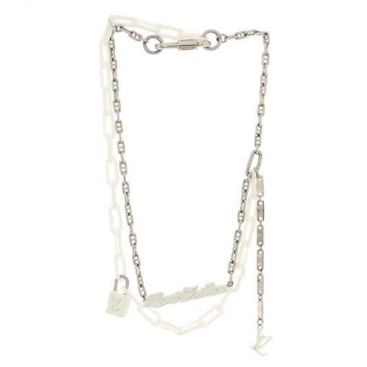 Louis Vuitton Chains Lettering Necklace Metal and Ceramic with Enamel