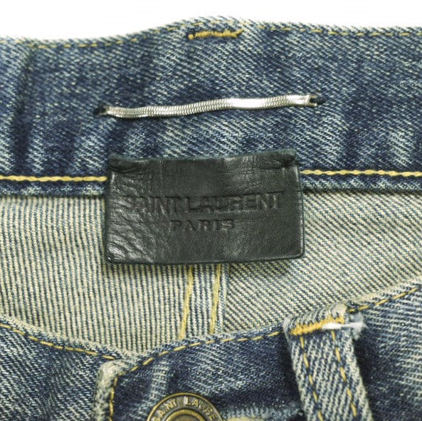 Saint Laurent D02 Whiskered Skinny Jeans Cotton Jeans