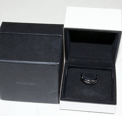 Chanel J12 Ultra Collection K18WG Black Ceramic Ring Size 51
