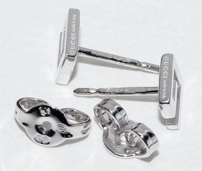 Gucci G Logo K18WG Stud Earrings