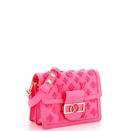 Louis Vuitton Dauphine Shoulder Bag Monogram Tuffetage Leather Mini