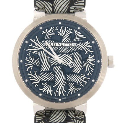 Louis Vuitton Tambour Damier Monogram Rope Stainless Steel Watch