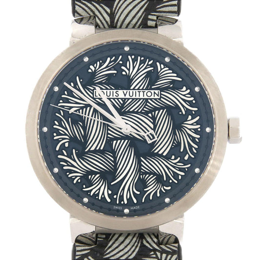 Louis Vuitton Tambour Damier Monogram Rope Stainless Steel Watch