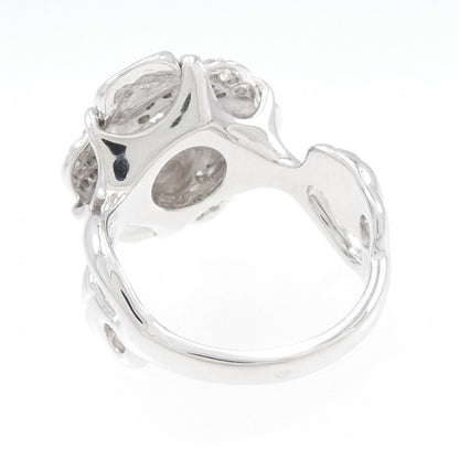Chanel Camelia 750 White Gold Diamond Ring Size 9