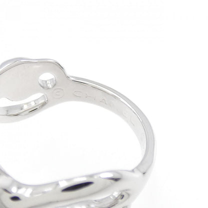 Chanel Camelia 750 White Gold Diamond Ring Size 9