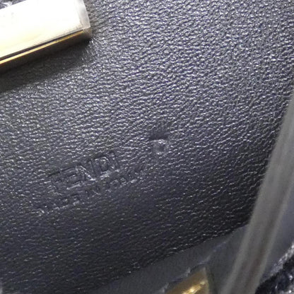 Fendi Nano Peekaboo Canvas Leather Shoulder Bag
