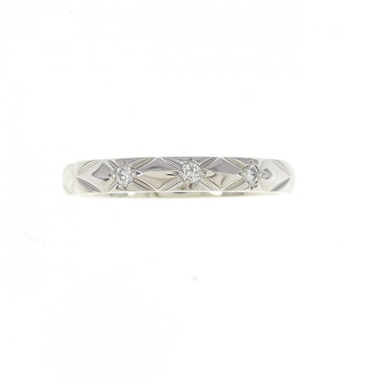 Chanel Matelassé Platinum Diamond Ring Size 9