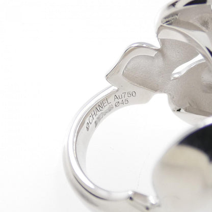 Chanel Camelia 750 White Gold Ceramic Diamond Ring