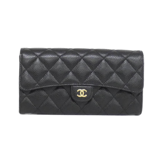 Chanel Timeless Classic Caviar Skin Long Wallet