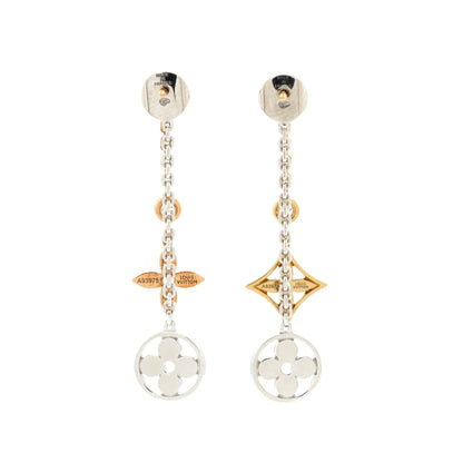 Louis Vuitton Blossom Drop Earrings 18K Tricolor Gold and Diamonds