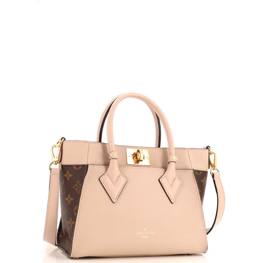 Louis Vuitton On My Side Tote Leather with Monogram Canvas PM