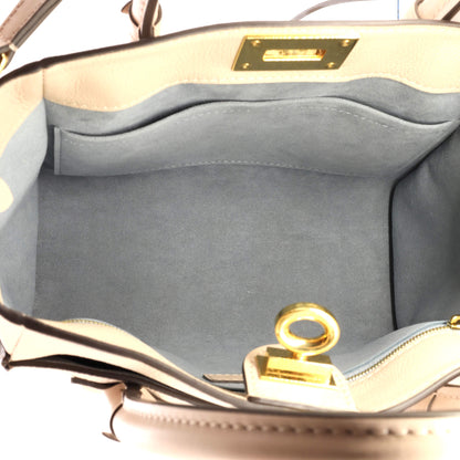 Louis Vuitton On My Side Tote Leather with Monogram Canvas PM