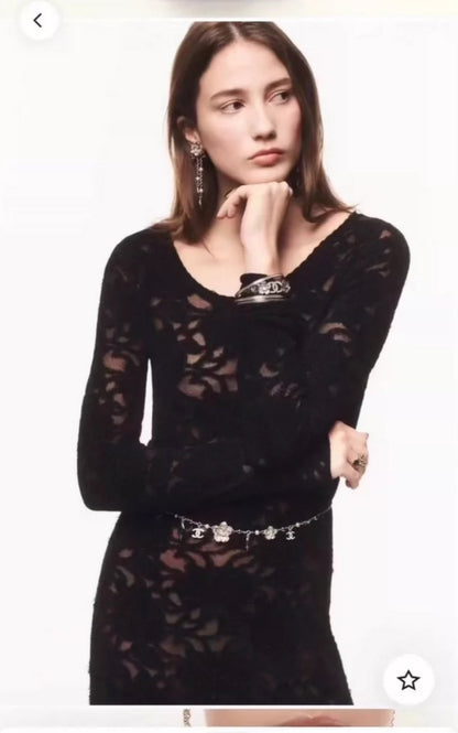 Chanel 24B black lace dress