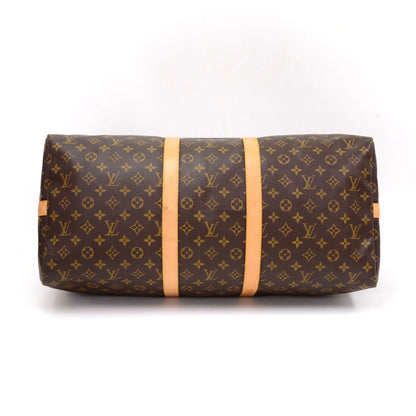 Louis Vuitto Monogram Canvas Keepall 55 Bandouliere Duffel Bag with Strap