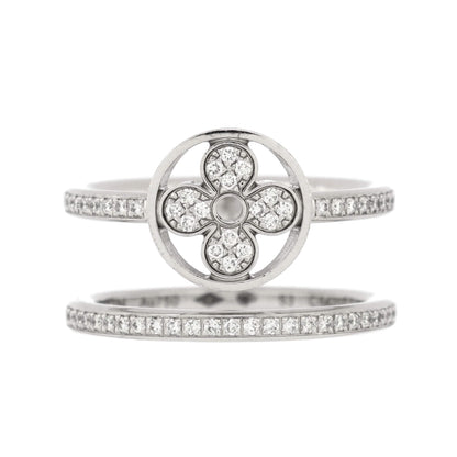 Louis Vuitton Idylle Blossom Two-Row Ring 18K White Gold and Diamonds
