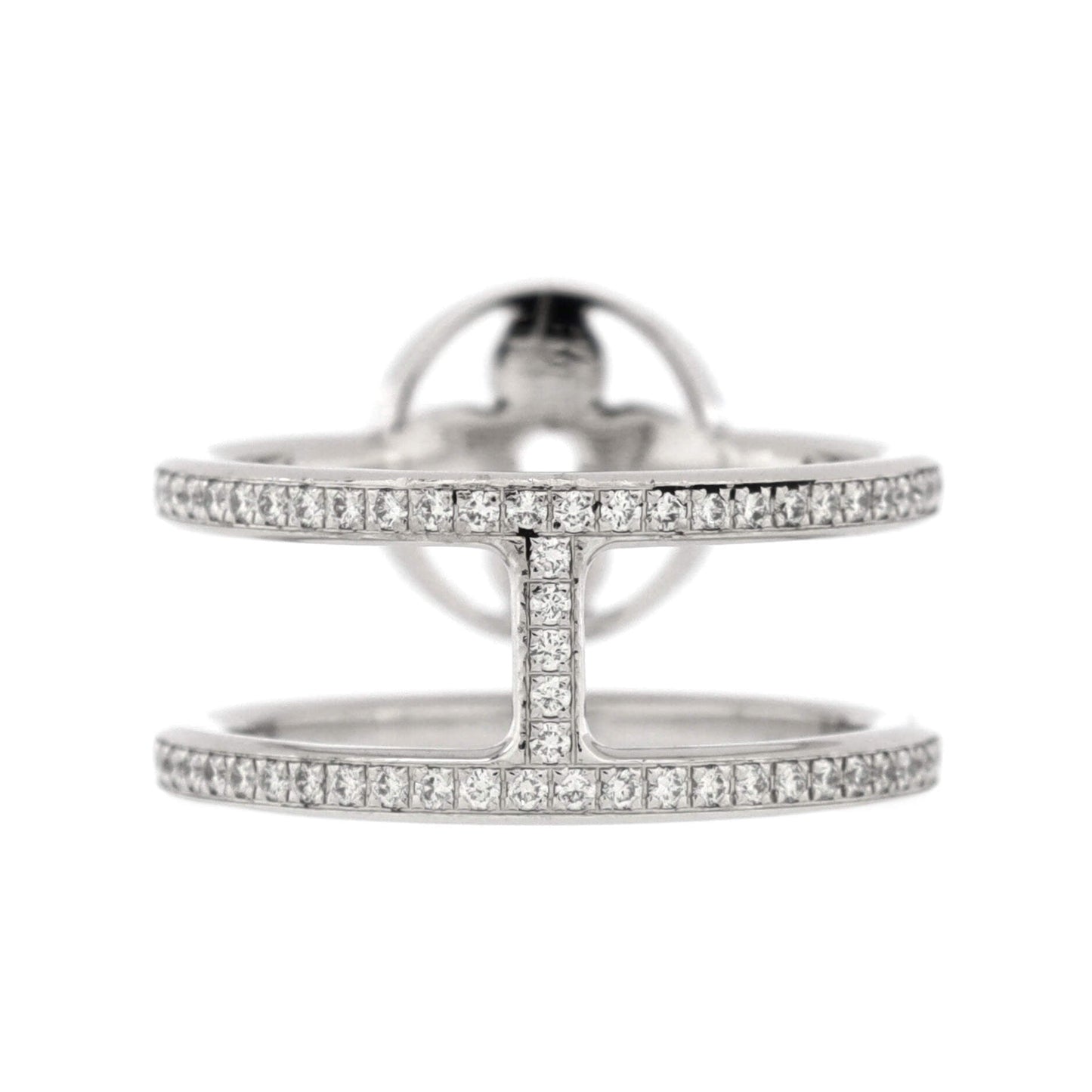 Louis Vuitton Idylle Blossom Two-Row Ring 18K White Gold and Diamonds