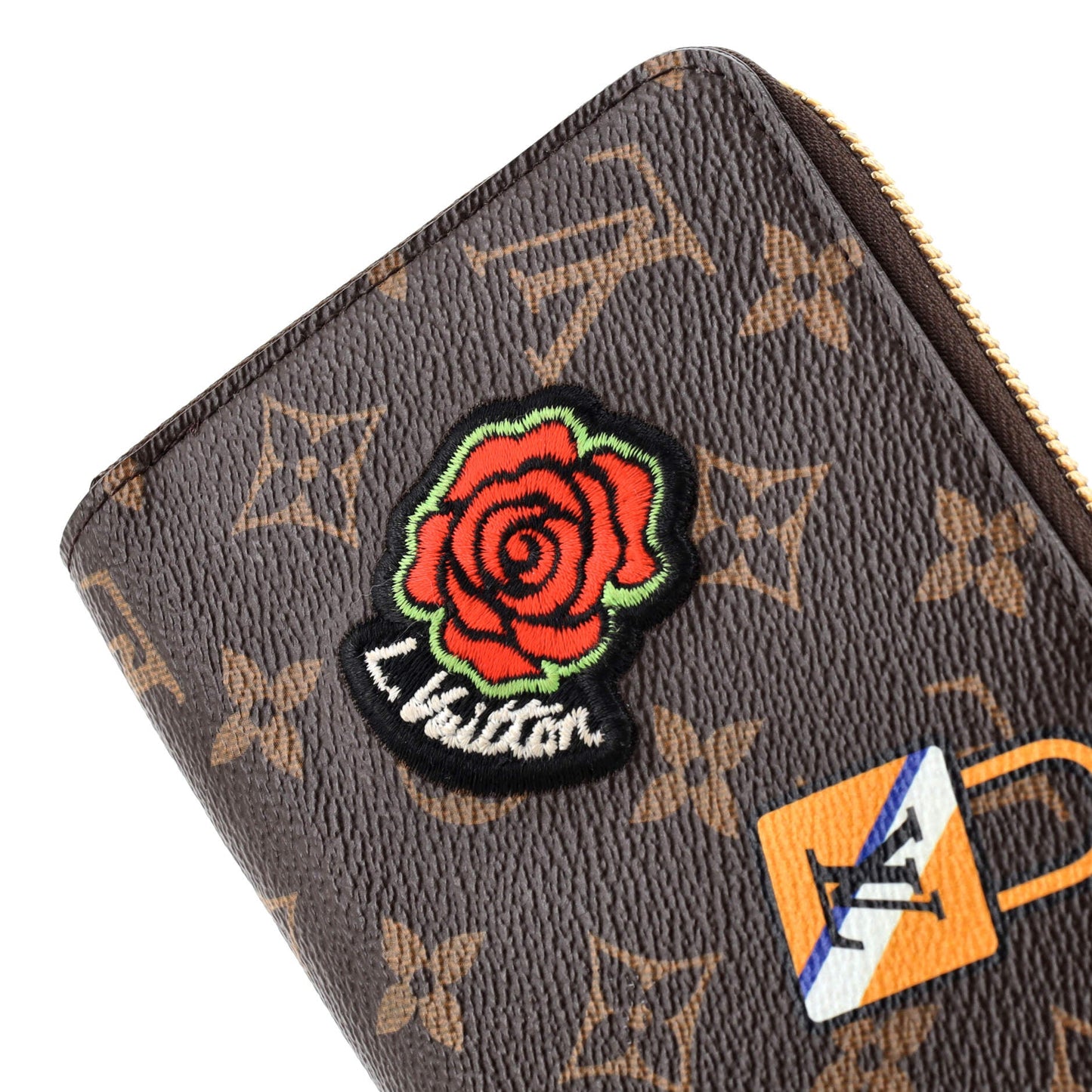 Louis Vuitton Zippy Wallet Limited Edition Patches Monogram Canvas