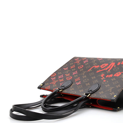 Louis Vuitton OnTheGo Tote Limited Edition Fall in Love Monogram Canvas MM