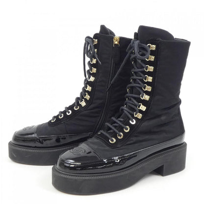 Chanel G38086Y55462 Nylon Suede Calfskin Patent Calfskin Boots