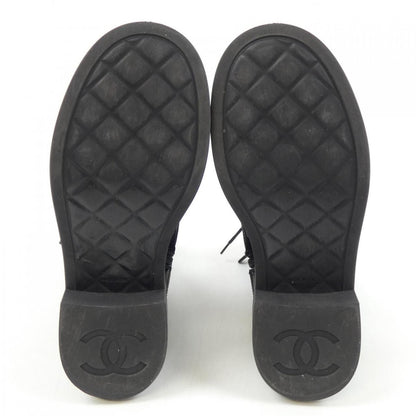 Chanel G38086Y55462 Nylon Suede Calfskin Patent Calfskin Boots