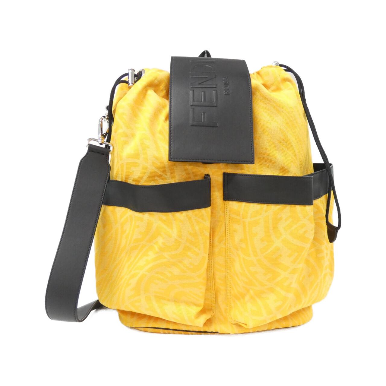 Fendi Fendi Strike Large Canvas Leather Backpack