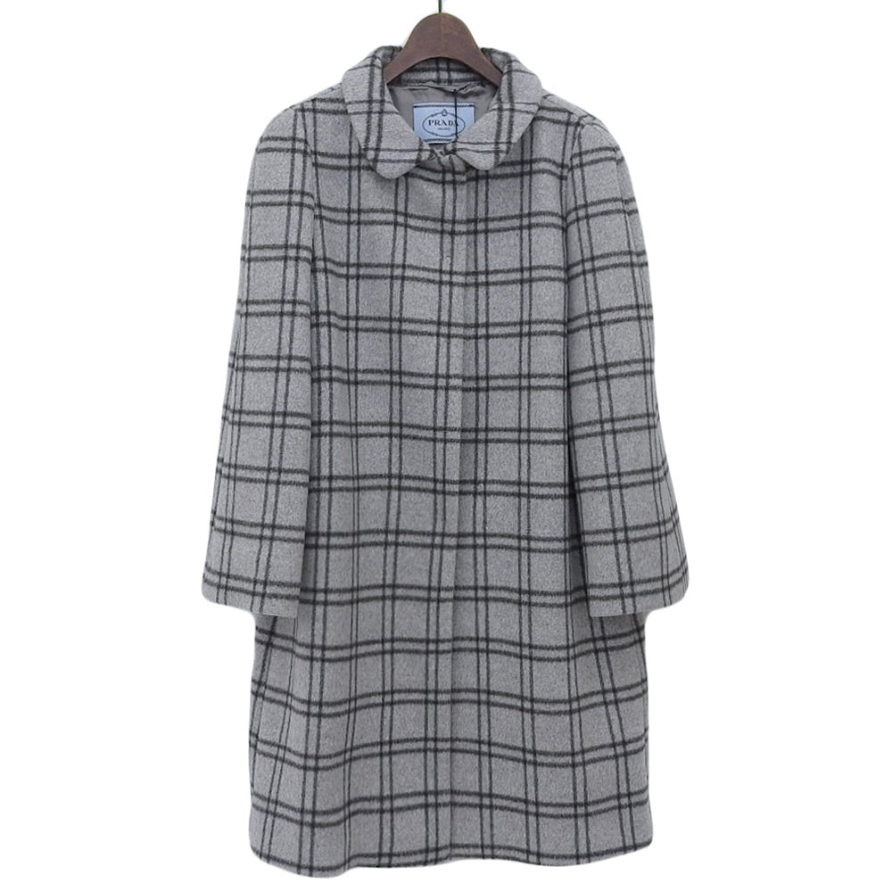 Prada 100% Wool Check Coat