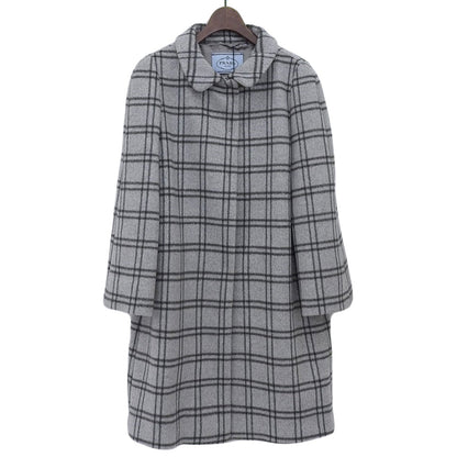 Prada 100% Wool Check Coat