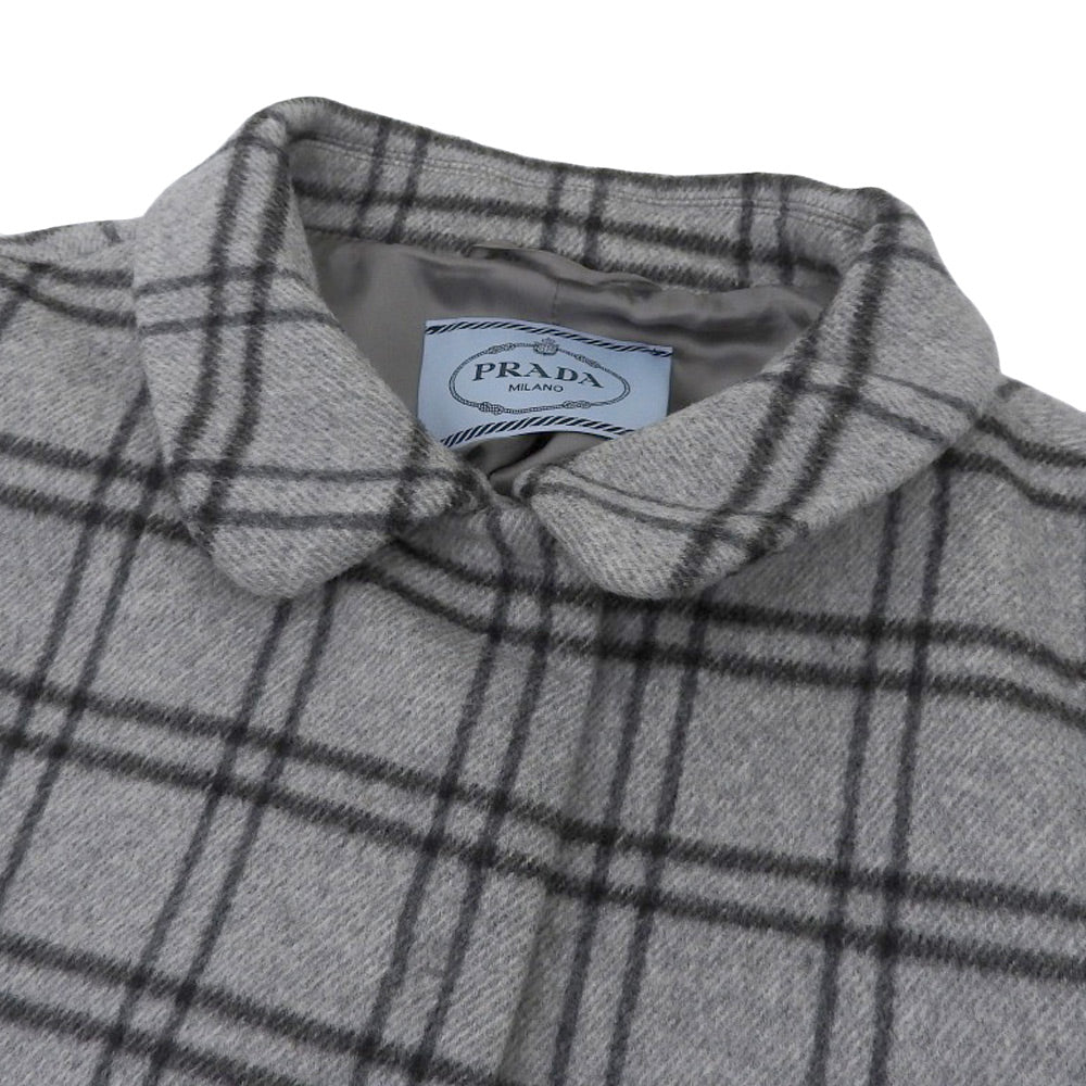 Prada 100% Wool Check Coat