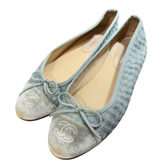 Chanel Coco Mark Tweed Ballerina Flats