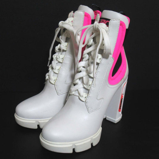 Prada Chunky Heel Lace-up Short Boots