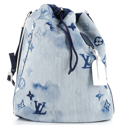 Louis Vuitton Sac Marin Bag Limited Edition Monogram Watercolor Stripes Denim